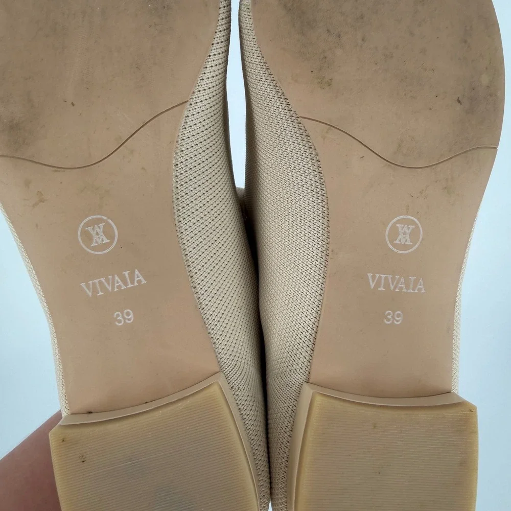 VIVAIA GRACE WOMEN'S CLASSIC LOAFERS HEELED OXFORDS IVORY BEIGE SIZE 39‎